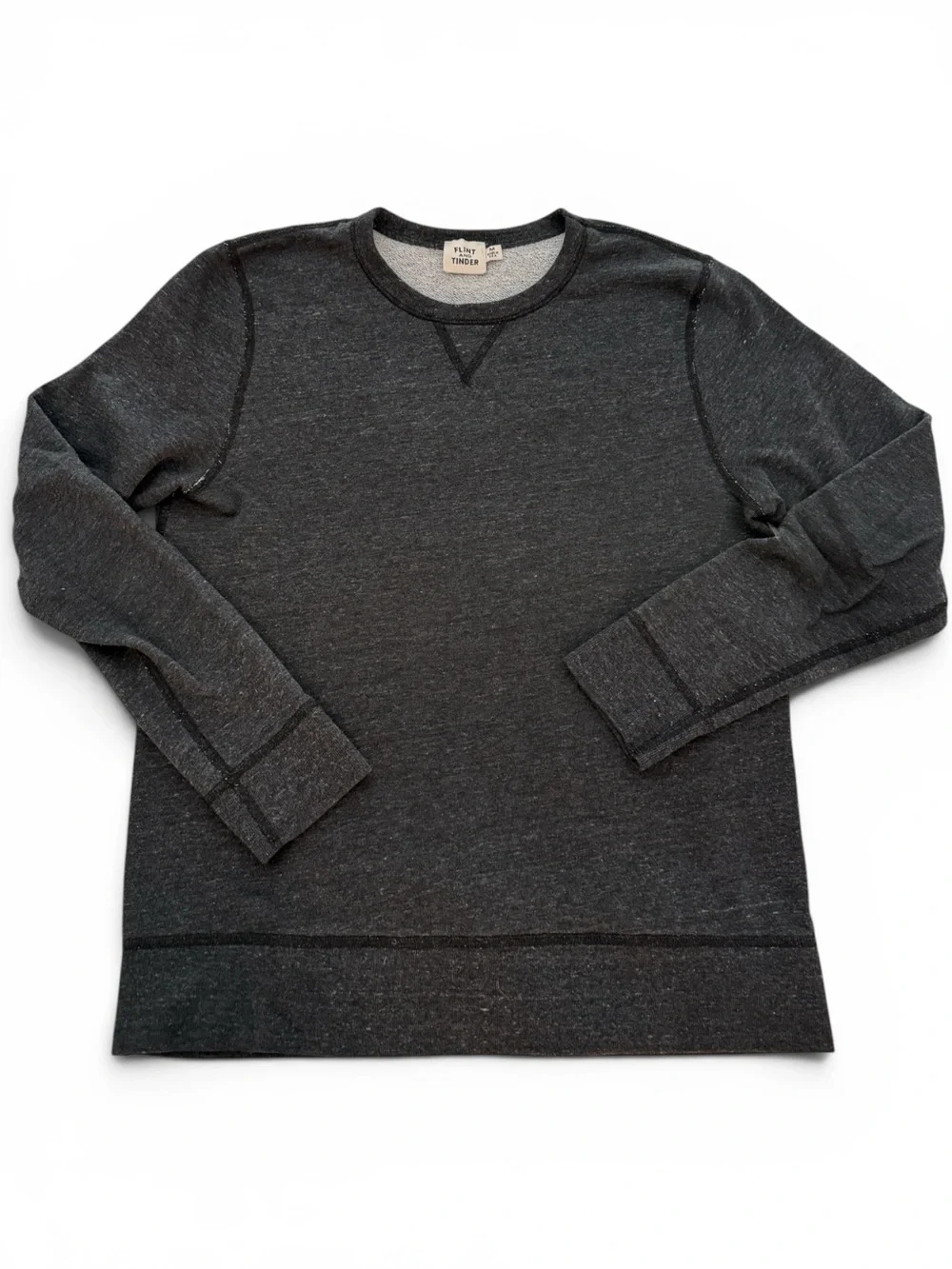 Flint and Tinder Huckberry Men's Charcoal Grey Crewneck Sweatshirt M Made in USA